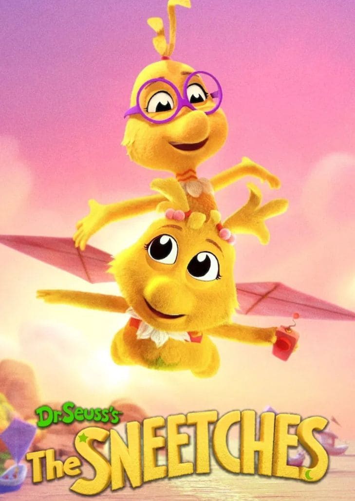 Dr. Seuss’s The Sneetches (2025) เดอะ สนีทเชส โดย ดร. ซูสส์ แสดงสนีทเชสสองกลุ่มยืนบนชายหาด สื่อถึงความแตกต่าง